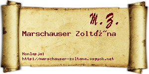 Marschauser Zoltána névjegykártya